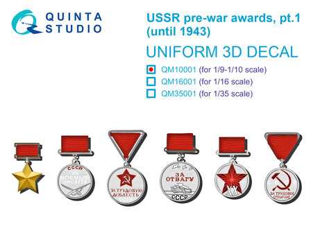 Quinta Studio QM10001 - USSR pre-war awards, pt1 (until 1943) - 1:9/1:10