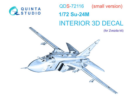 Quinta Studio QDS-72116 - Su-24M 3D-Printed &amp; coloured Interior on decal paper (for Zvezda kit) - Small Version - 1:72