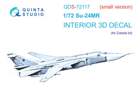 Quinta Studio QDS-72117 - Su-24MR 3D-Printed &amp; coloured Interior on decal paper (for Zvezda kit)- Small Version - 1:72