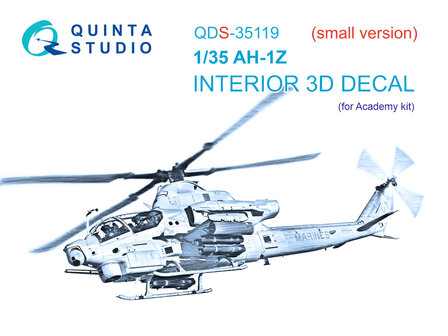 Quinta Studio QDS-35119 - AH-1Z 3D-Printed &amp; coloured Interior on decal paper (for Academy kit) - Small Version - 1:35