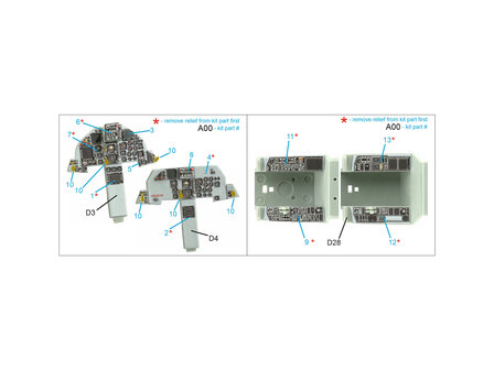 Quinta Studio QDS-48415 - F-15D 3D-Printed &amp; coloured Interior on decal paper (for Academy kit) - Small Version - 1:48