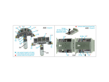 Quinta Studio QDS-48426 - F-15E 3D-Printed &amp; coloured Interior on decal paper (for Academy kit) - Small Version - 1:48