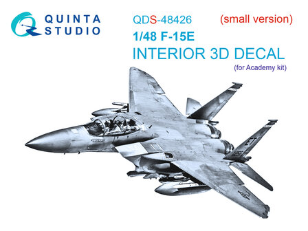 Quinta Studio QDS-48426 - F-15E 3D-Printed &amp; coloured Interior on decal paper (for Academy kit) - Small Version - 1:48