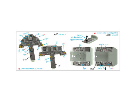 Quinta Studio QDS-48433 - F-15I 3D-Printed &amp; coloured Interior on decal paper (for Academy kit) - Small Version - 1:48