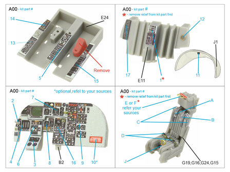 Quinta Studio QD72146 - KA-6D Intruder 3D-Printed &amp; coloured Interior on decal paper (conversion from Trumpeter) - 1:72