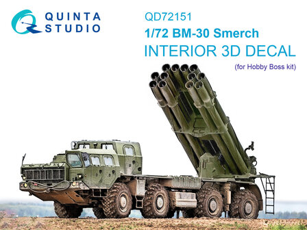 Quinta Studio QD72151 - BM-30 Smerch 3D-Printed &amp; coloured Interior on decal paper (for Hobby Boss kit) - 1:72