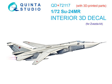 Quinta Studio QD+72117 - Su-24MR 3D-Printed &amp; coloured Interior on decal paper (for Zvezda kit) (with 3D-printed resin part) - 1:72