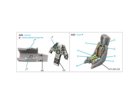 Quinta Studio QD72125 - Harrier Gr.3 late 3D-Printed &amp; coloured Interior on decal paper (for Airfix kit) - 1:72