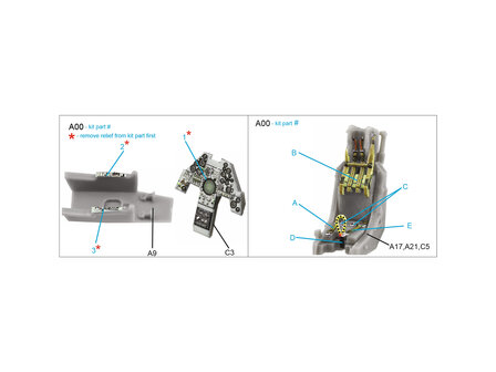 Quinta Studio QD72126 - AV-8A early 3D-Printed &amp; coloured Interior on decal paper (for Airfix kit) - 1:72