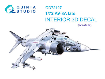 Quinta Studio QD72127 - AV-8A late 3D-Printed &amp; coloured Interior on decal paper (for Airfix kit) - 1:72