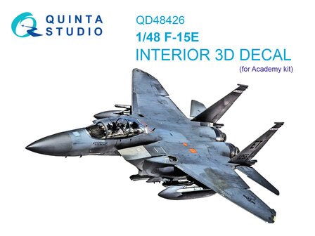 Quinta Studio QD48426 - F-15E 3D-Printed &amp; coloured Interior on decal paper (for Academy kit) - 1:48