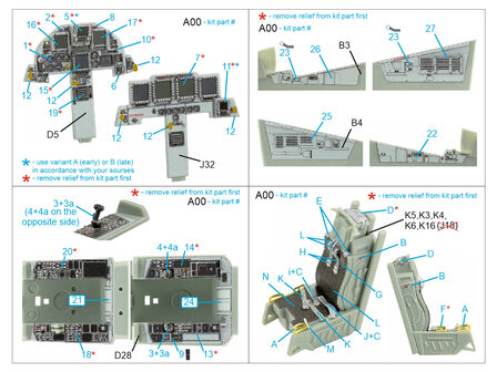 Quinta Studio QD48426 - F-15E 3D-Printed &amp; coloured Interior on decal paper (for Academy kit) - 1:48