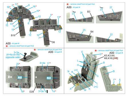 Quinta Studio QD48433 - F-15I 3D-Printed &amp; coloured Interior on decal paper (for Academy kit) - 1:48