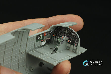 Quinta Studio QD48436 - B-25J Mitchell Glass Nose 3D-Printed &amp; coloured Interior on decal paper (for HK models kit) - 1:48