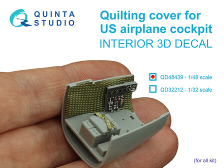 Quinta Studio QD48439 - Quilting cover for US airplane cockpit. 3D-Printed &amp; coloured Interior on decal paper (All kits) - 1:48