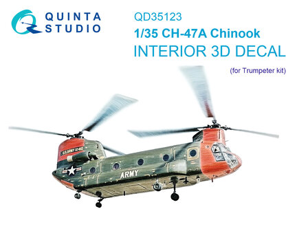 Quinta Studio QD35123 - CH-47A 3D-Printed &amp; coloured Interior on decal paper (for Trumpeter kit) - 1:35