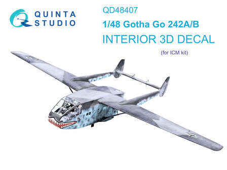 Quinta Studio QD48407 - Go 242A-B 3D-Printed &amp; coloured Interior on decal paper (for ICM kit) - 1:48