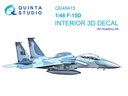 Quinta Studio QD48415 - F-15D 3D-Printed &amp; coloured Interior on decal paper (for Academy kit) - 1:48