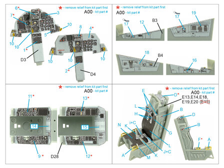 Quinta Studio QD48415 - F-15D 3D-Printed &amp; coloured Interior on decal paper (for Academy kit) - 1:48