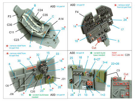 Quinta Studio QD32162 - P-40N Warhawk 3D-Printed &amp; coloured Interior on decal paper (for Trumpeter kit) - 1:32