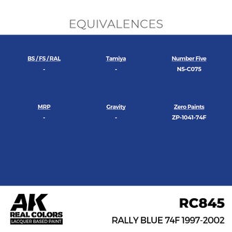 RC845 - Rally Blue 74F 1997-2002 17ml - [AK Interactive]