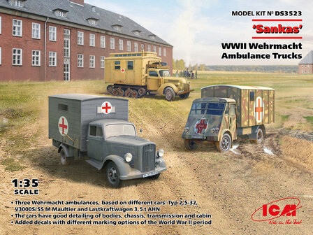 ICM DS3523 - &lsquo;Sankas&rsquo; WWII Wehrmacht Ambulance Trucks - 1:35