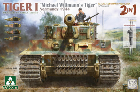 Takom 2201 - Tiger I Late/Late Command-Production Model with Zimmerit &quot;Michael Wittmann&#039;s Tiger&quot; Normandy 1944 - 1:35