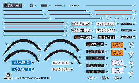 Italeri 3622 - VW Golf GTI First Series 1976/78 - 1:24