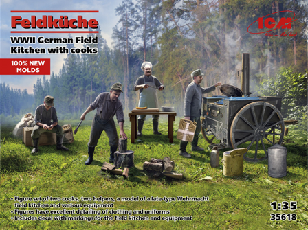 ICM 35618 - Feldk&uuml;che WWII German Field Kitchen with cooks - 1:35