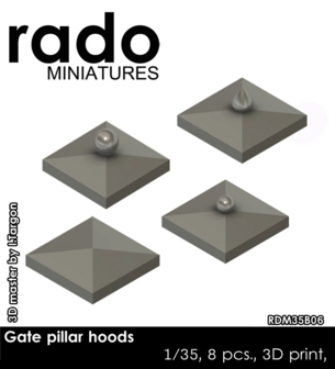 RDM35B06 - Gate pillar hoods (4 types) - 1:35 - [RADO Miniatures]