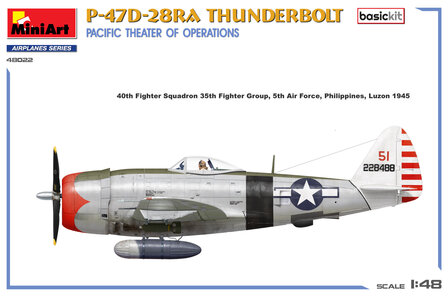 MiniArt 48022 - P-47D-28RA Thunderbolt Pacific Theaters of Operations Basic Kit - 1:48