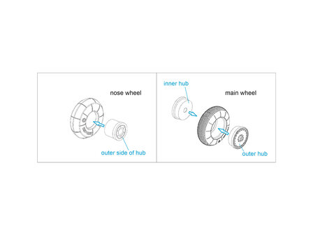 Quinta Studio QT48024 -  Ka-52 Wheels with separate hubs and weighted tires (Zvezda) - 1:48