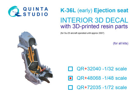 Quinta Studio QR+48068 -  K-36L (early) ejection seat (for Su-25 aircraft until 2007) (All kits) - 1:48