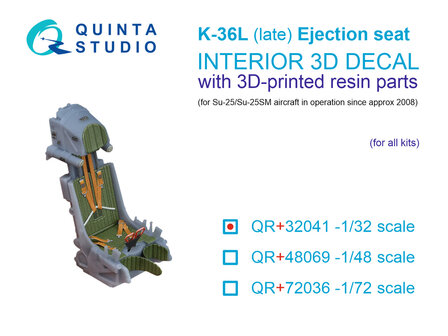 Quinta Studio QR+32041 -  K-36L (late) ejection seat (for Su-25/Su-25SM aircraft since 2008) (All kits) - 1:32