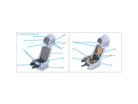 Quinta Studio QR+32040 -  K-36L (early) ejection seat (for Su-25 aircraft until 2007) (All kits) - 1:32