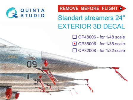 Quinta Studio QP35006 -  &quot;Remove Before Flight&quot; standart external streamer 24&quot;, 20 Pcs - 1:35