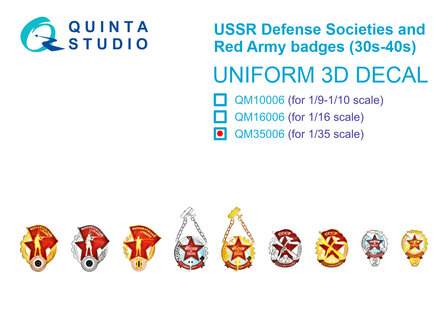 Quinta Studio QM35006 -  USSR Defense Societies and Red Army badges (1930s-1940s) - 1:35