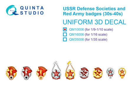 Quinta Studio QM10006 -  USSR Defense Societies and Red Army badges (1930s-1940s) - 1:10