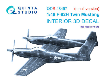 Quinta Studio QDS-48497 -  F-82H Twin Mustang 3D-Printed &amp; coloured Interior on decal paper (Modelsvit) - Small Version - 1:48