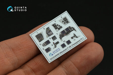 Quinta Studio QDS-48059 -  Mitsubishi F-2B 3D-Printed &amp; coloured Interior on decal paper (Hasegawa) - Small Version - 1:48