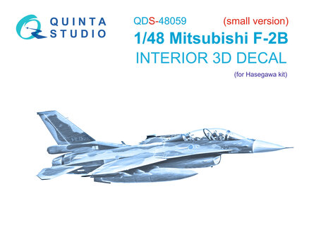 Quinta Studio QDS-48059 -  Mitsubishi F-2B 3D-Printed &amp; coloured Interior on decal paper (Hasegawa) - Small Version - 1:48