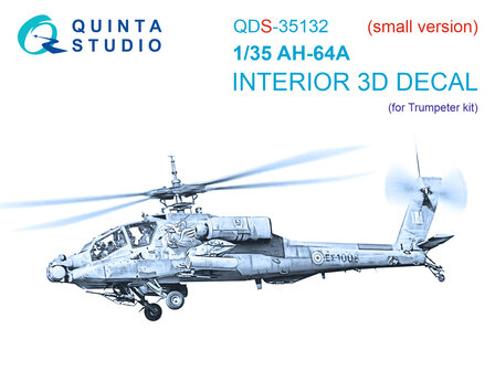 Quinta Studio QDS-35132 -  AH-64A 3D-Printed &amp; coloured Interior on decal paper (Trumpeter) - Small Version -1:35