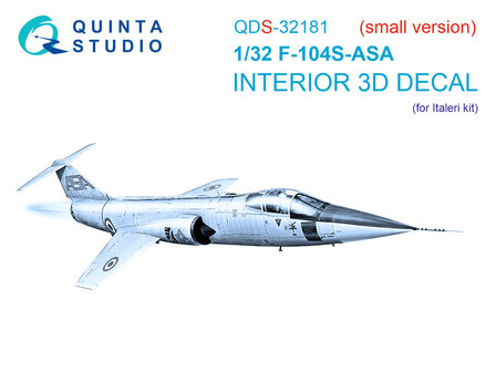 Quinta Studio QDS-32181 -  F-104S-ASA 3D-Printed &amp; coloured Interior on decal paper (Italeri) - Small Version - 1:32