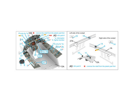 Quinta Studio QDS-32180 -  F-104S 3D-Printed &amp; coloured Interior on decal paper (Italeri) - Small Version - 1:32