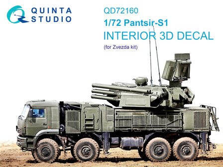 Quinta Studio QD72160 -  Pantsir-S1 3D-Printed &amp; coloured Interior on decal paper (Zvezda) - 1:72