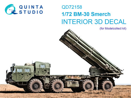 Quinta Studio QD72158 -  BM-30 Smerch 3D-Printed &amp; coloured Interior on decal paper (Modelcollect) - 1:72