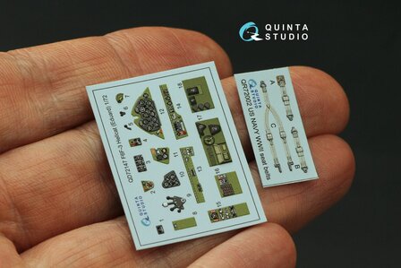 Quinta Studio QD72147 -  F6F-3 Hellcat 3D-Printed &amp; coloured Interior on decal paper (Eduard) - 1:72