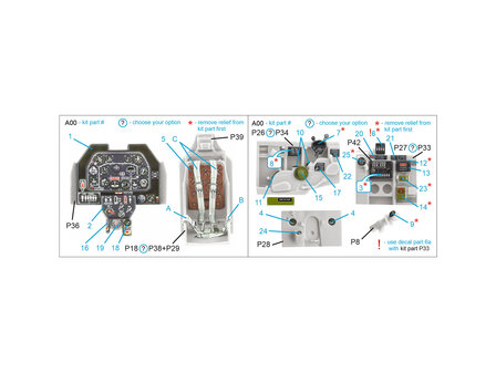 Quinta Studio QD48500 -  P-51B late/P-51C Late 3D-Printed &amp; coloured Interior on decal paper (Eduard) - 1:48