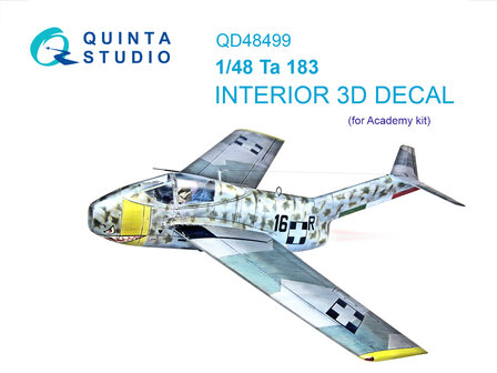 Quinta Studio QD48499 -  Ta 183 3D-Printed &amp; coloured Interior on decal paper (Academy) - 1:48