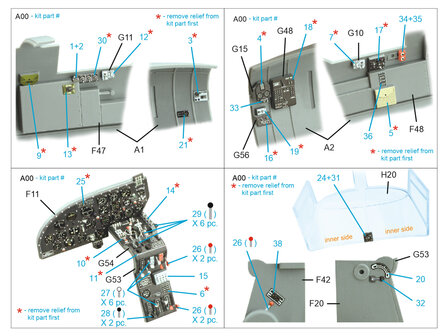 Quinta Studio QD48494 -  B-26B/C Marauder 3D-Printed &amp; coloured Interior on decal paper (ICM) - 1:48